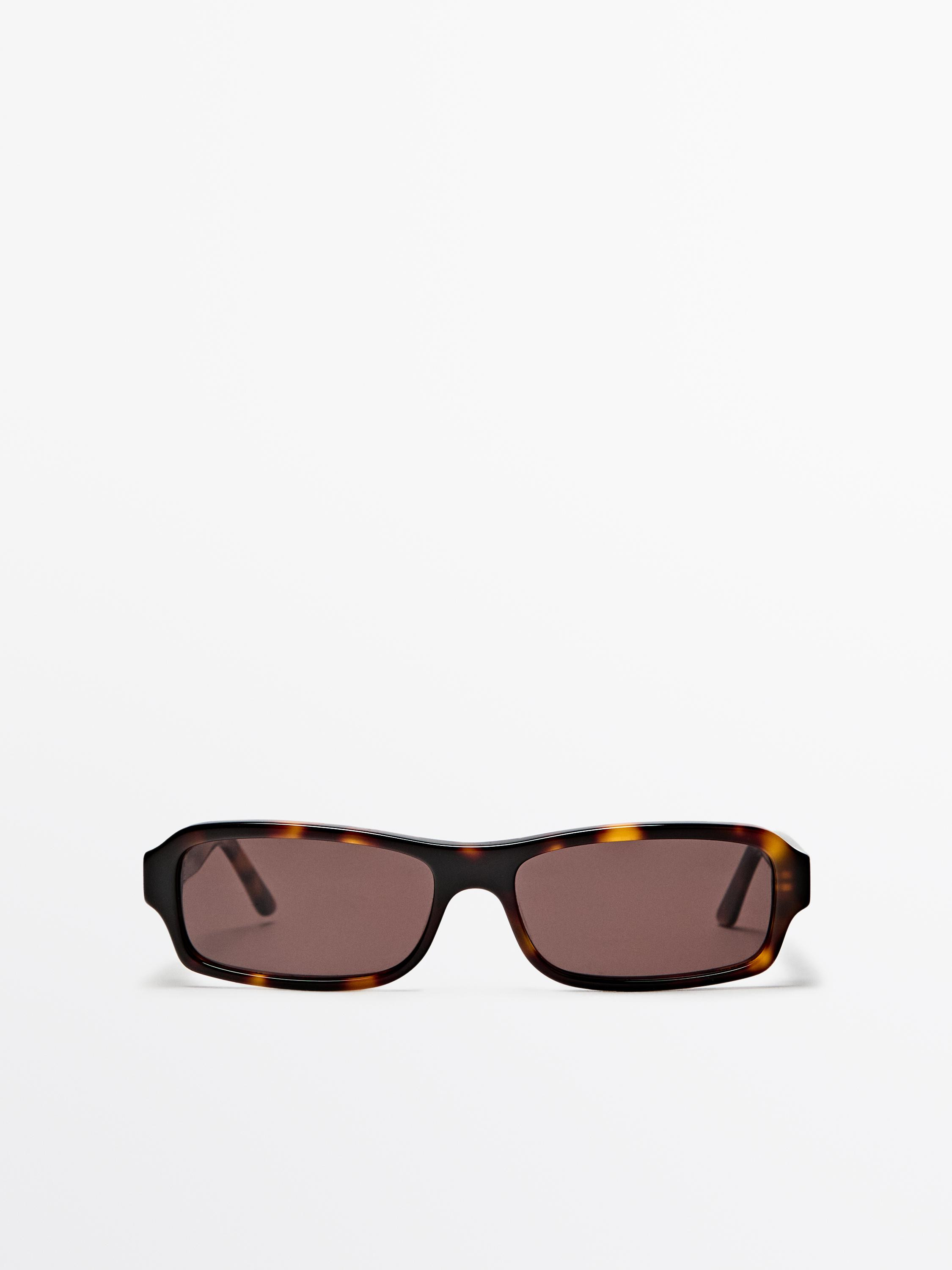 Rectangular tortoiseshell-effect sunglasses | Massimo Dutti UK