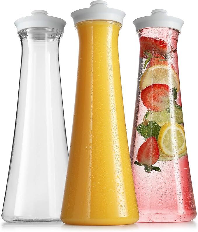 Carafes for Mimosa Bar -Plastic Carafe Water Pitcher - Pitcher with Lid and Spout Clear Juice Con... | Amazon (US)