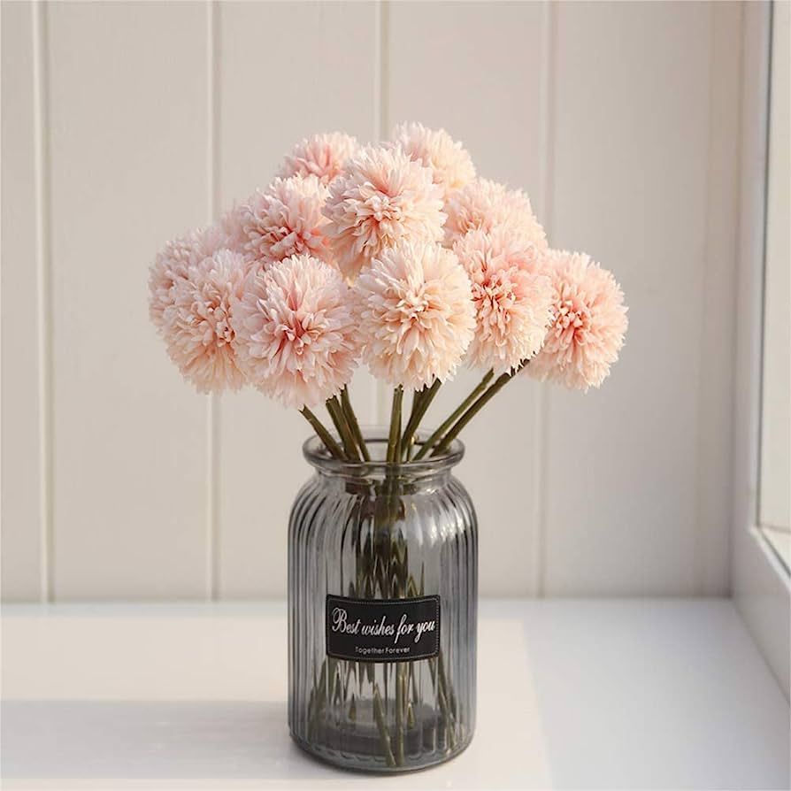 SHINE-CO LIGHTING Artificial Chrysanthemum Ball Flowers Hydrangea Bouquet 10pcs Gift for Importan... | Amazon (US)
