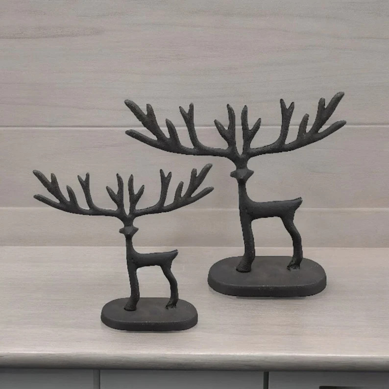 Deer in 2 sizes black, autumn decoration, deer decoration, hunting lodge, figure deer | Etsy (Global)