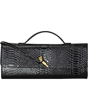 Elegant Evening Clutch Purse for Women – Structured Crocodile PU Leather Handbag for Wedding & ... | Amazon (US)