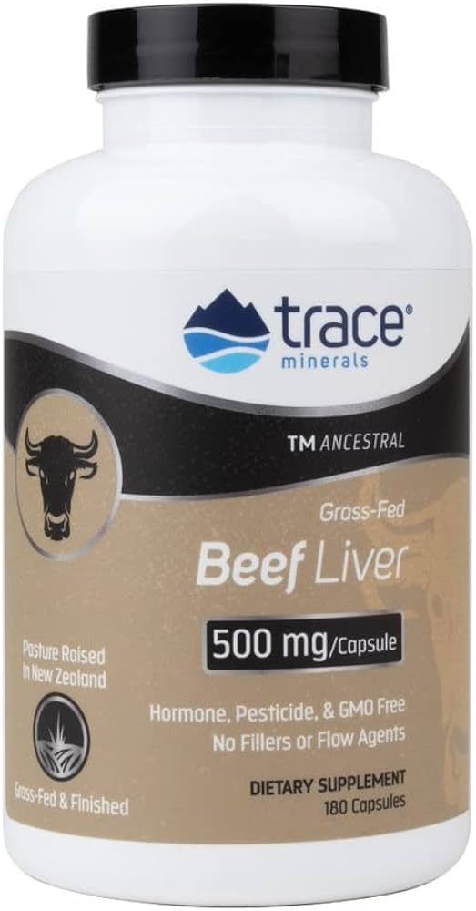 Trace Minerals | Ancestral Beef Liver Capsules (3000mg Bovine Liver) | Pasture Raised, Grass Fed ... | Amazon (US)