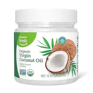 Amazon Fresh - Organic Virgin Coconut Oil, 15 fl oz (Previously Happy Belly, Packaging May Vary) | Amazon (US)