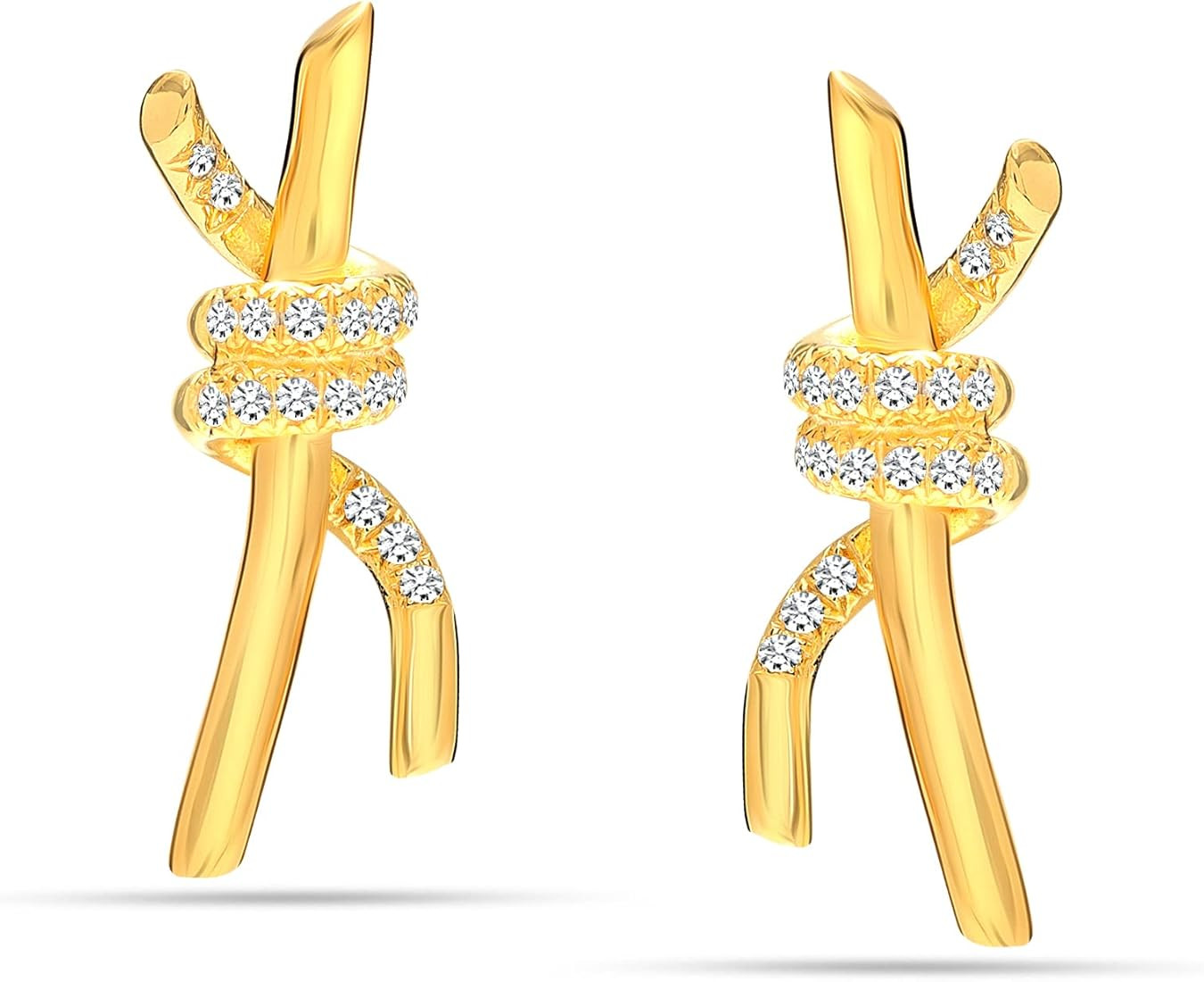 LeCalla Sterling Silver 18K Gold-Plated Love-Knot Earrings and Necklace for Women Teen | Amazon (US)