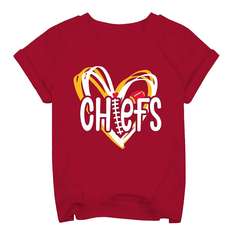 Football Shirts for Girls Boys Game Day T Shirt Kids Football Sunday Athletic Tee Top | Amazon (US)