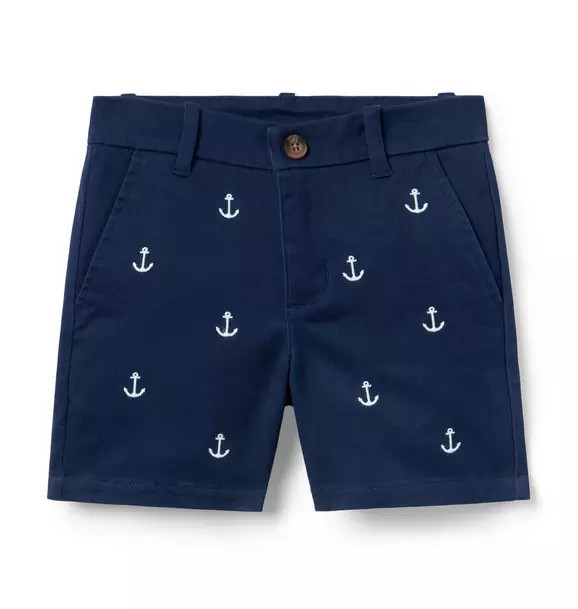 Embroidered Anchor Twill Short | Janie and Jack