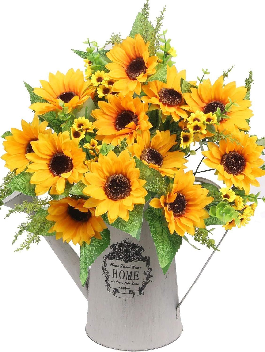 AmyHomie Artificial Sunflower Bouquet,7 Flowers Per Bunch, 2 Bunches Per Pack | Amazon (US)