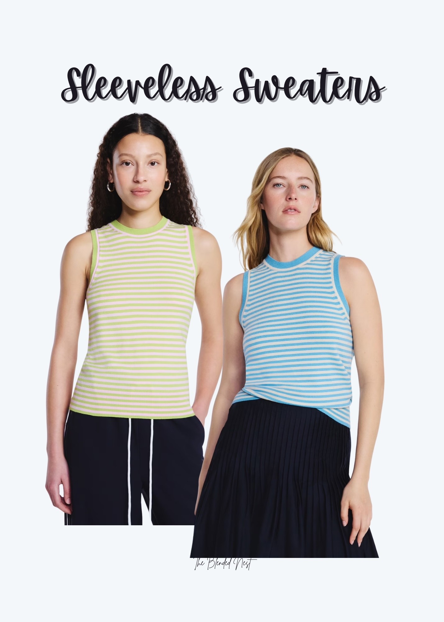 I love sleeveless sweaters like this!  They’re a little thicker material than a normal tank top and a tad bit dresser.  I’m ordering the blue one in a large  

#LTKSeasonal #LTKOver40