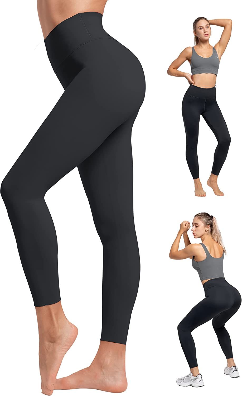 AKASO Womens Fleece Lined Leggings High Waisted Thermal Warm Yoga Pants | Amazon (US)