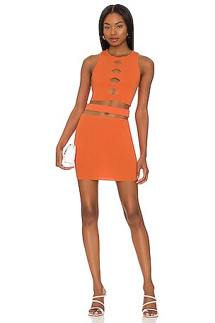 Palmer Cut Out Skirt Set in Tangerine | Revolve Clothing (Global)