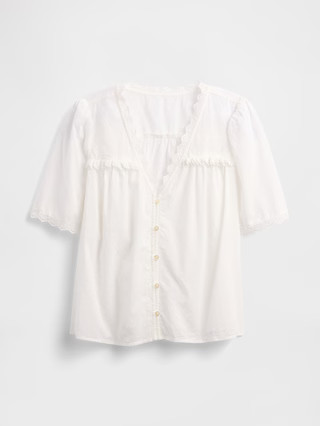 Ruffle V-Neck Top | Gap Factory