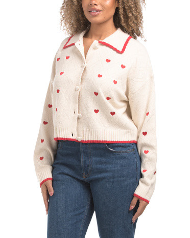 Tipped Heart Cardigan | TJ Maxx