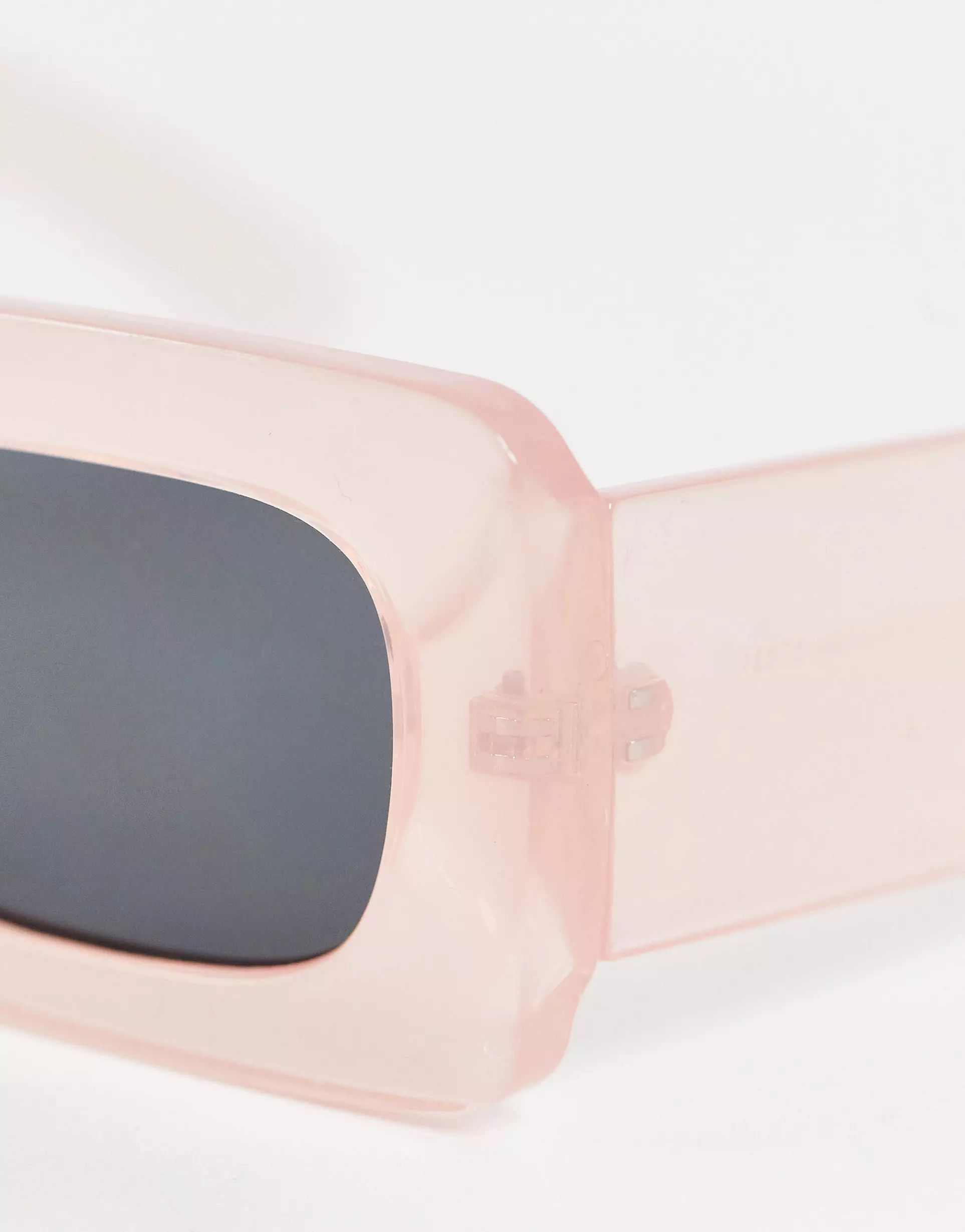 Pieces oversized square sunglasses in pink | ASOS (Global)