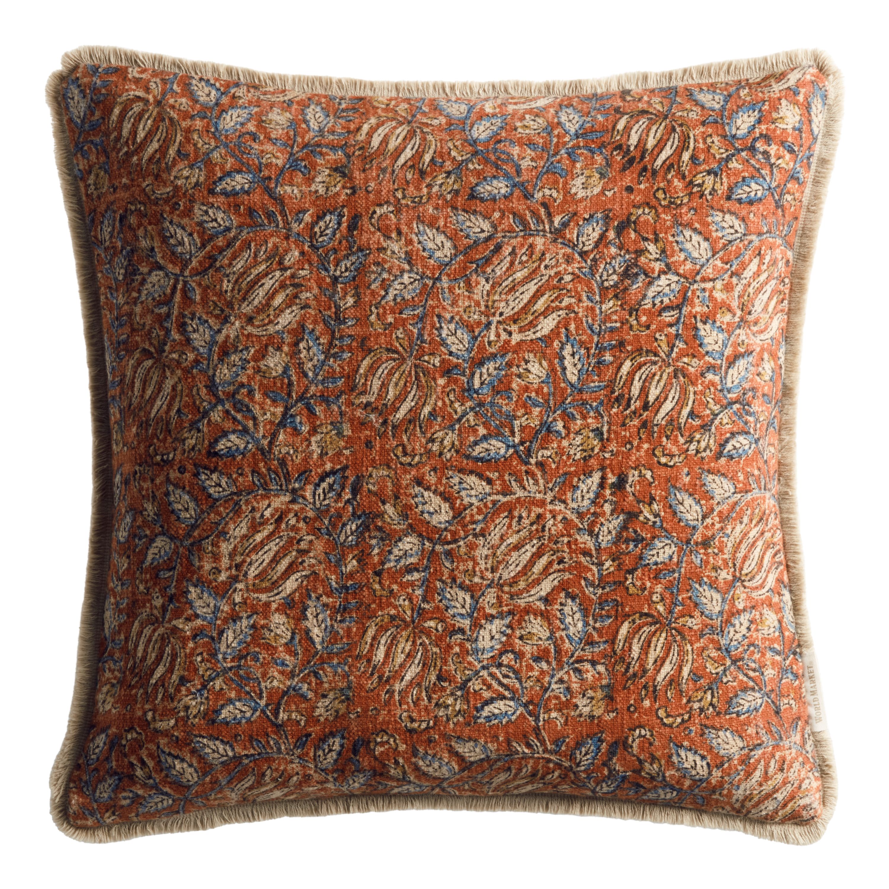 Multicolor Floral Jaipur Block Print Reversible Throw Pillow | World Market
