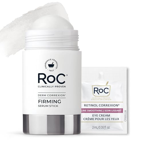 RoC Derm Correxion Retinol Firming Serum Stick with Antioxidants to Visibly Tighten and Firm Wrinkles and Laugh Lines For Men and Women + Retinol Eye Cream Packette, 1.0 oz (Packaging May Vary) | Amazon (US)