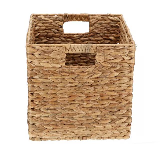 allen + roth Natural Baskets (13-in W x 13-in H x 13-in D) Natural Water Hyacinth Basket | Lowe's