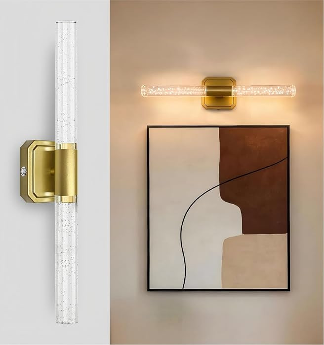 HISTAR Battery Operated Wall Sconce, 10000mah Rechargeable Gold Crystal Wall Light, 3 Colors 360\... | Amazon (US)