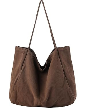 Canvas Tote Bag for Women Large Hobo Shoulder Bag for Work Travel Casual Message Bag Tote Purse h... | Amazon (US)