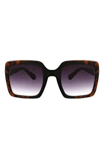 BCBGeneration 52mm Oversize Square Sunglasses in Brown Demi/Black at Nordstrom Rack | Nordstrom Rack