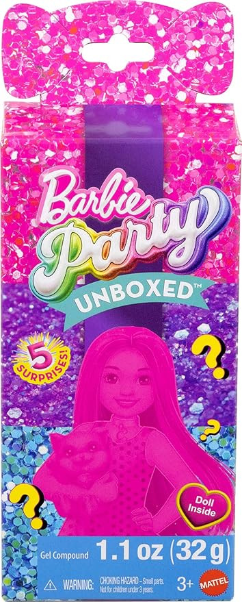 Barbie Party Unboxed Chelsea Doll Set, Glam Party Series with 6 Surprises Including Pet & Color C... | Amazon (US)