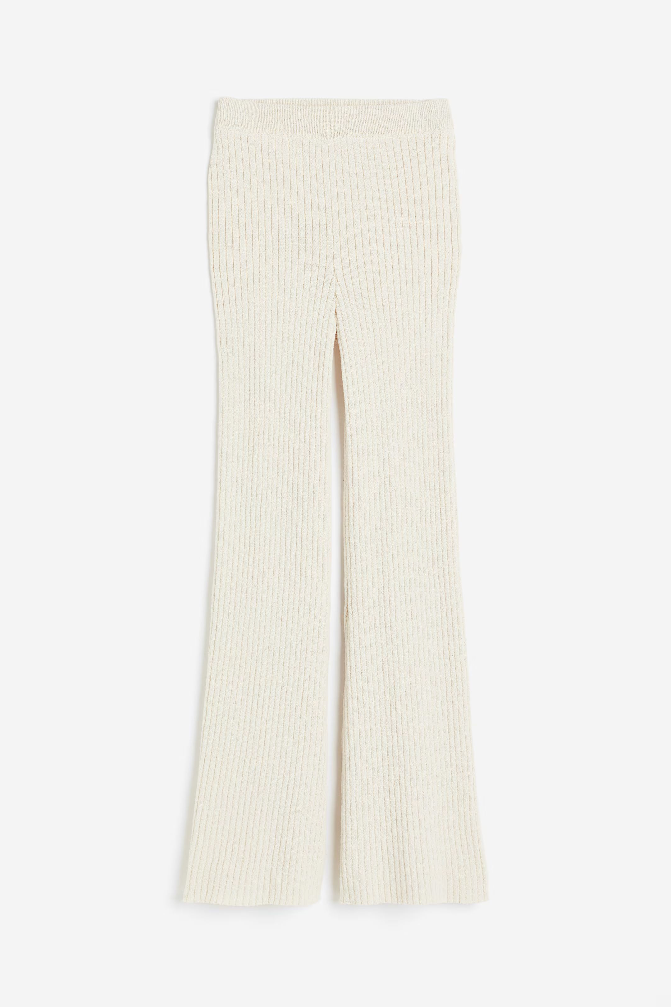 Flared rib-knit trousers | H&M (UK, MY, IN, SG, PH, TW, HK)