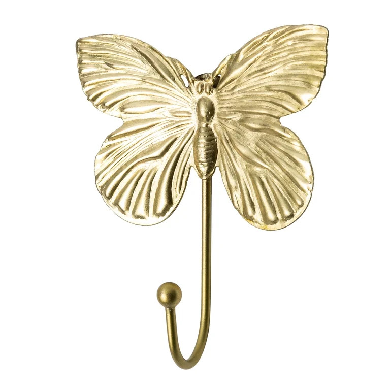 Mainstays Gold Butterfly Decorative Wall Hook | Walmart (US)