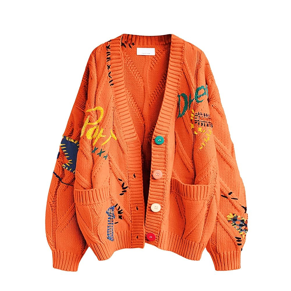 Cable Knit Long Sleeve Orange Cardigan Outfit Cardigan Outfits Cardigan Amazon Cardigan Sweater Fall | Amazon (US)
