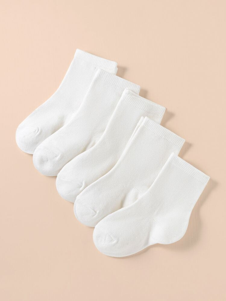 Baby 5 Paar Einfarbige Socken | SHEIN