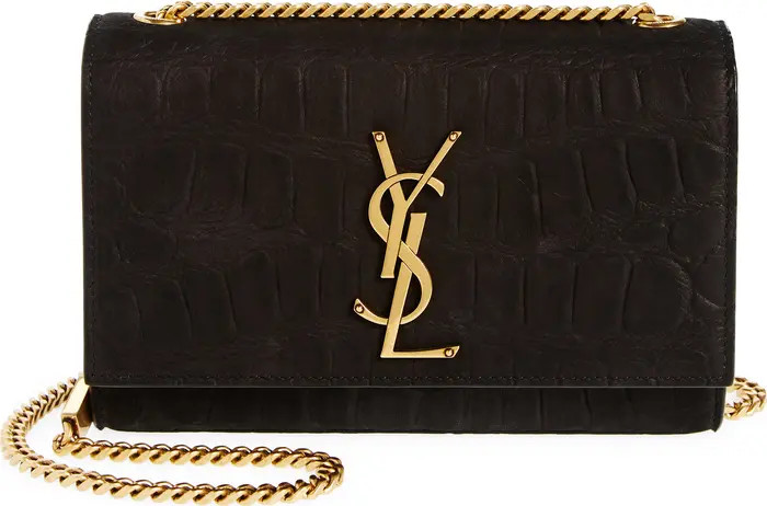 Saint Laurent Small Kate Croc Embossed Leather Crossbody Bag | Nordstrom | Nordstrom