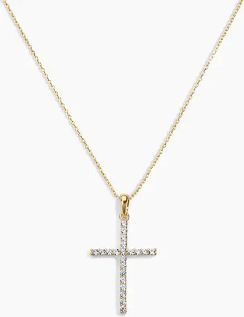 Dove Cubic Zirconia Cross Necklace | Nordstrom