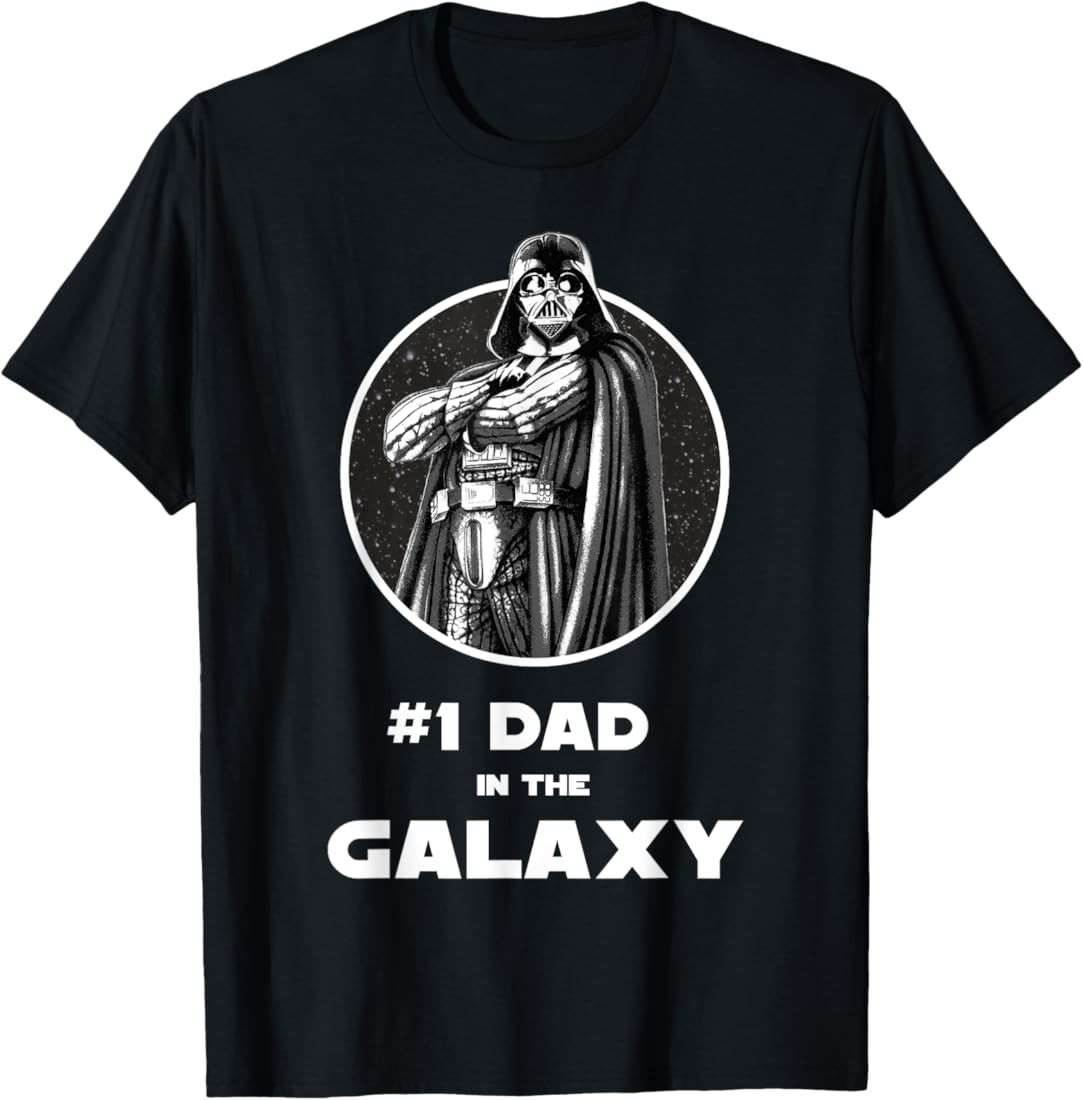 Star Wars Father's Day Darth Vader #1 Dad In The Galaxy T-Shirt | Amazon (US)