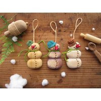 Hand Carved Snowmen, Set Of Three Christmas Snowman Ornaments, Wooden Decoration, Wood Carving | Etsy (US)