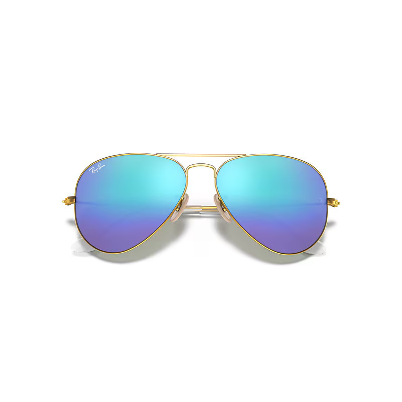 Ray-Ban Aviator Flash Lenses Sunglasses Gold Frame Blue Lenses 62-14 | Ray-Ban (US)