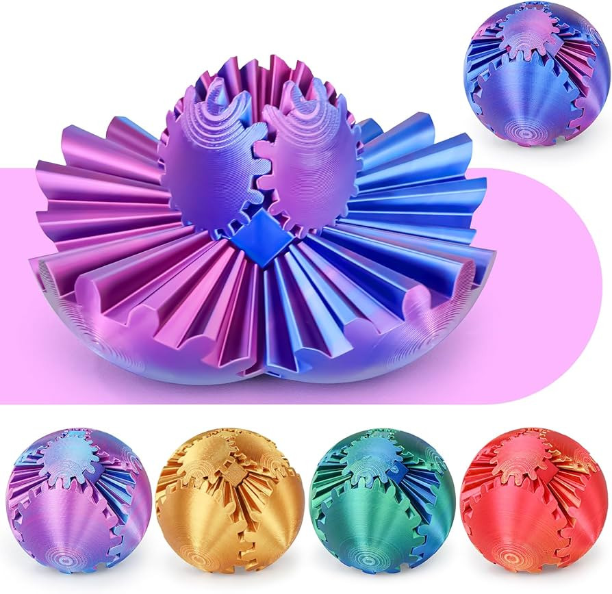 Gear Ball 3D Printed Cube Fidget Toy,Gear Sphere Fidget Toys,Sensory Toys for Stress and Anxiety ... | Amazon (US)