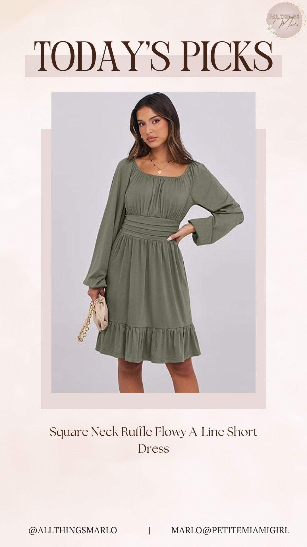 Square Neck Ruffle Flowy A-Line Short Dress 

 #LTKSeasonal #LTKStyleTip #LTKWorkwear