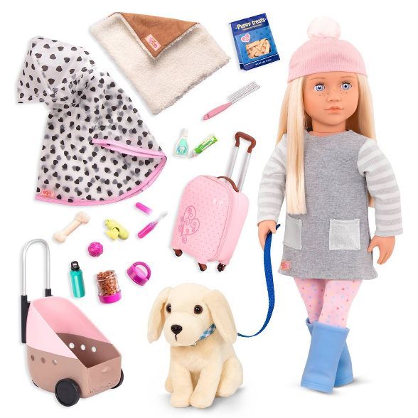 Our Generation 18" Doll & Pet Travel Set - Meagan & Passenger Pets Bundle | Target