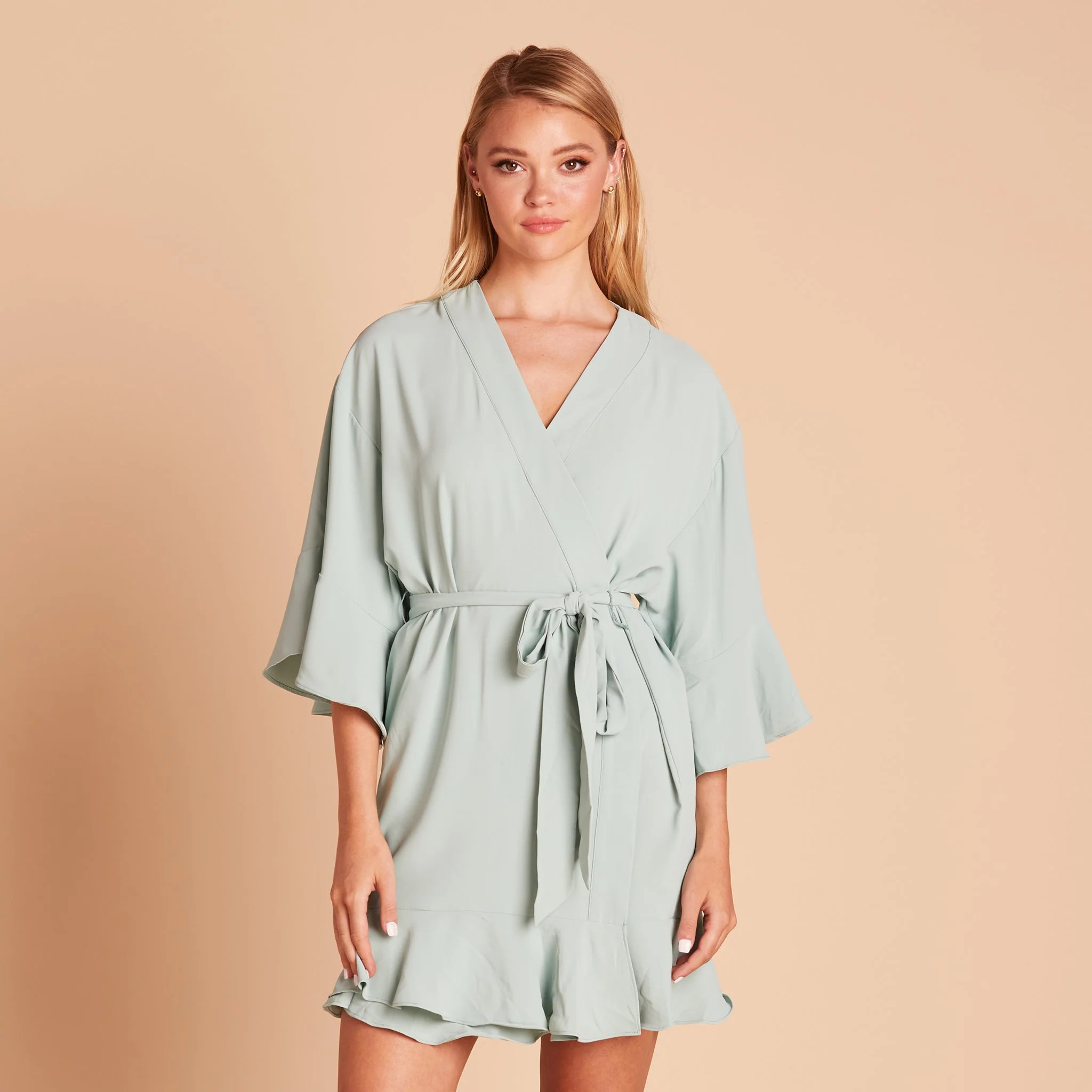 Kenny Ruffle Robe - White | Birdy Grey