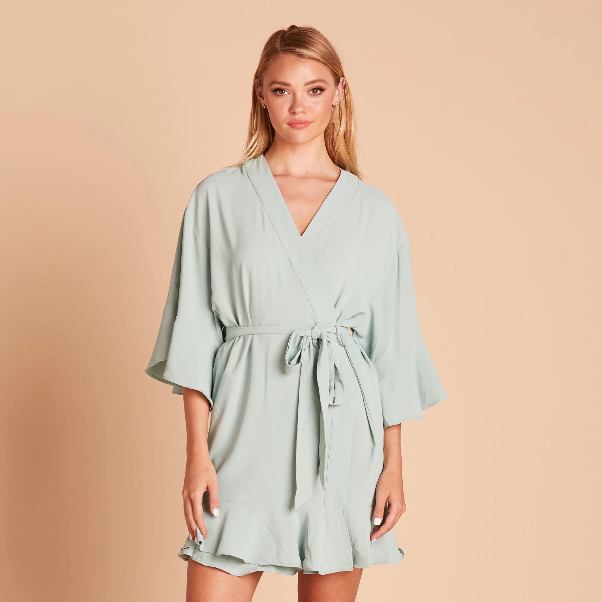 Kenny Ruffle Robe - White | Birdy Grey