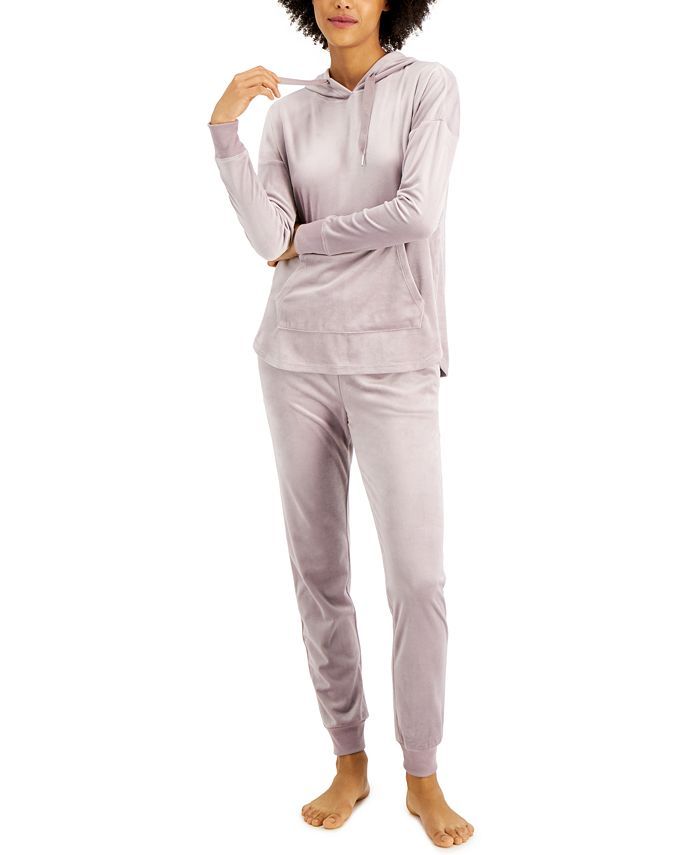 Alfani Velour Hoodie & Pants Pajama Set, Created for Macy's & Reviews - All Pajamas, Robes & Loun... | Macys (US)