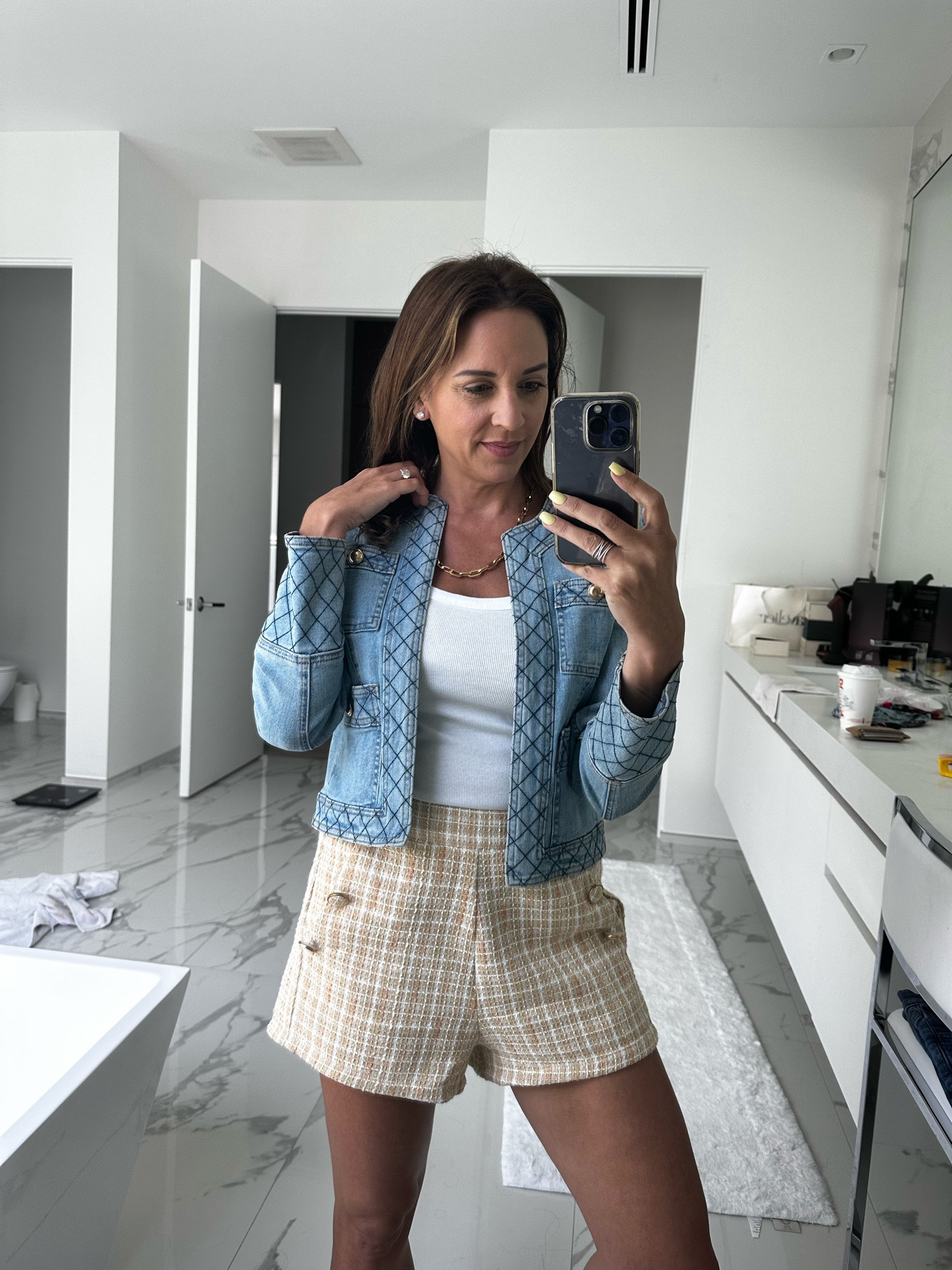 Sale alert 🚨 my favorite tweed shorts have been marked down to $19.99. Price shown on website.

Summer fashion, trendy outfit; casual shorts, dressy shorts.

#LTKSeasonal #LTKsalealert #LTKunder50