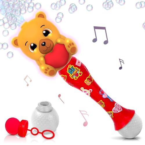 ArtCreativity Light Up Valentine's Day Bubble Wand for Toddlers, Heart Bubble Toy with Lights, Mu... | Amazon (US)