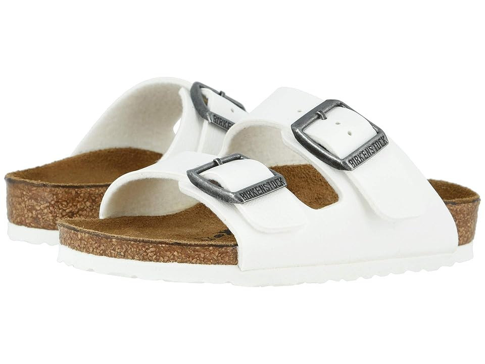 Birkenstock Kids Arizona (Toddler/Little Kid/Big Kid) Kids Shoes White/White : EU 29 (US 11-11.5 Little Kid) Narrow, Synthetic | Zappos