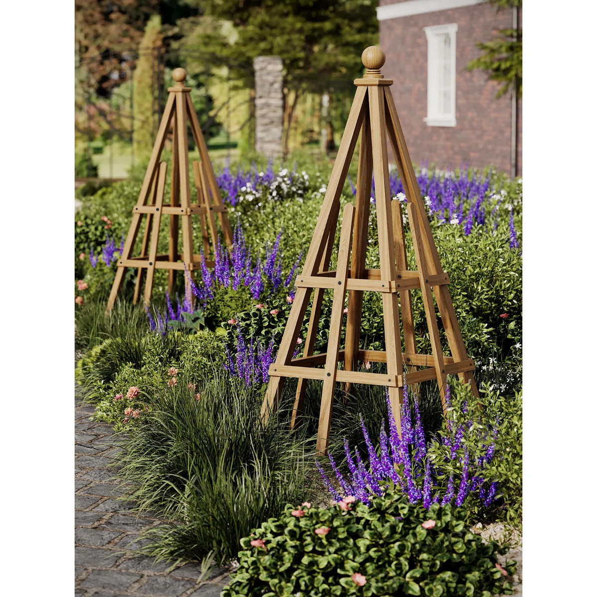 38" L X 60" H Cedar Garden Obelisk Trellis | Wayfair North America