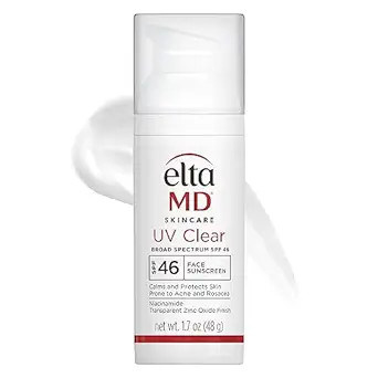 EltaMD UV Clear Face Sunscreen, SPF 46 Oil Free Sunscreen with Zinc Oxide, Protects and Calms Sen... | Amazon (US)