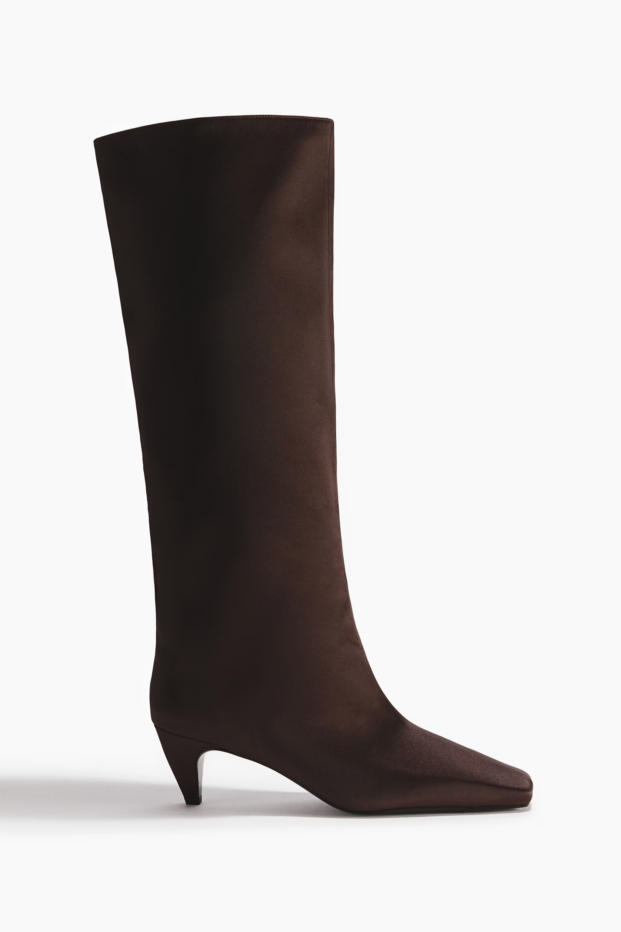 Satin knee-high boots | H&M (UK, MY, IN, SG, PH, TW, HK)