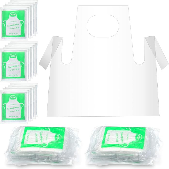SATINIOR 25 Pieces Disposable Aprons for Kids Painting Plastic Smocks Disposable Waterproof Oil P... | Amazon (US)