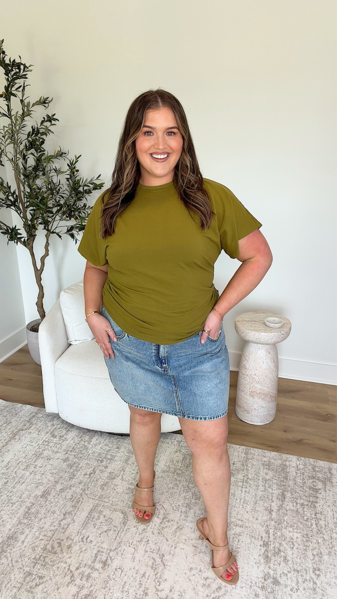 🎯 edition buy or bye 👋🏼 
This top was unexpectedly my favorite from the entire haul! The long oversized sleeves, cinched sides and color made me feel so confident. Pick up in a neutral color and it will become a closet staple. Not to mention it’s super affordable! Skirt is perfect length I just need a size 18 instead of a 20. Top is an XXL
This outfit is a BUY 🛍️

#LTKootd #LTKSeasonal #LTKPlusSize