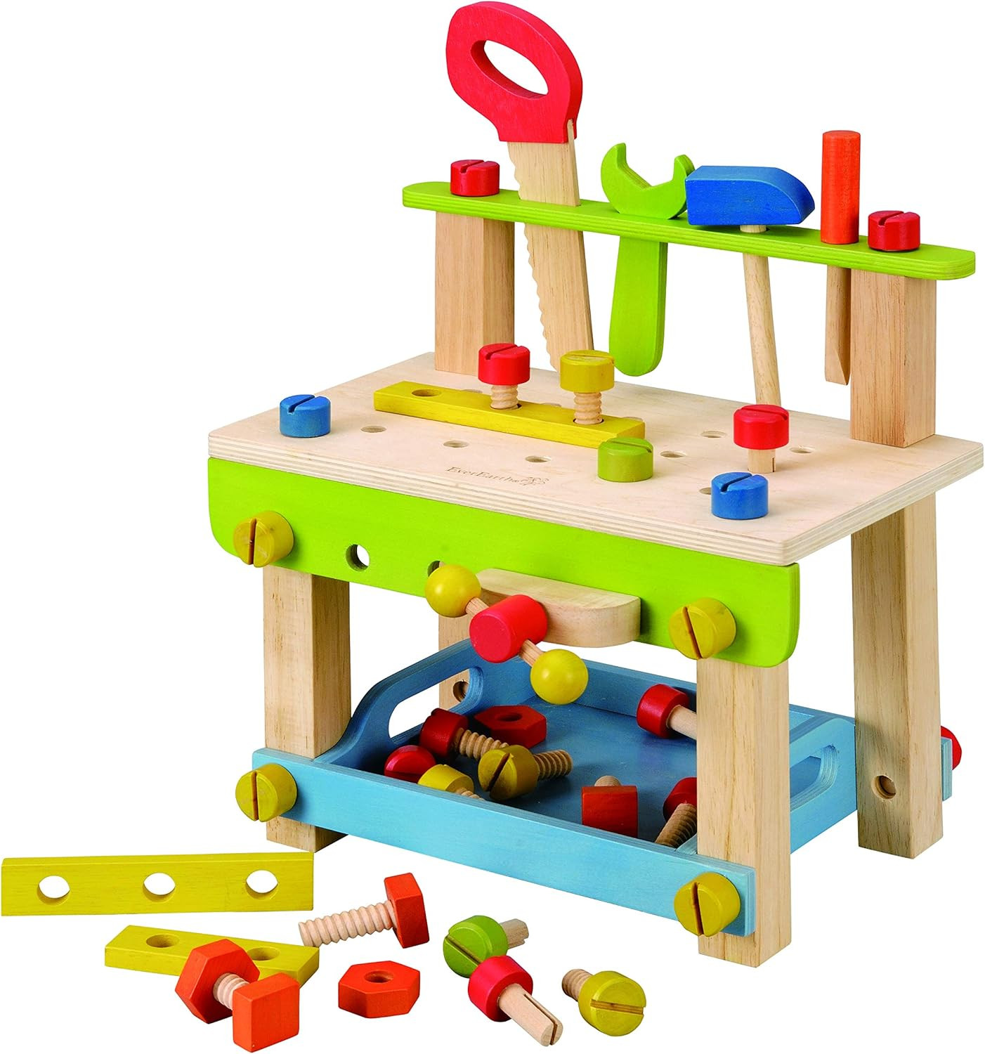 EverEarth Toddler Workbench with Tools. Wooden Building Set Hammer Toy | Amazon (US)