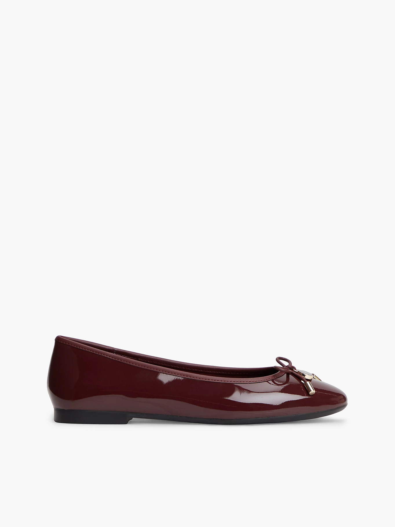 Patent Leather Padlock Charm Ballerinas | Red | Tommy Hilfiger | Tommy Hilfiger UK
