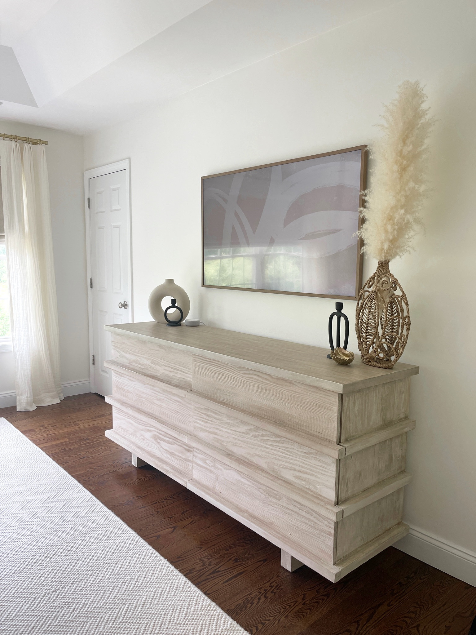 Home decor, primary bedroom, guest bedroom, dresser, light color furniture, interior design 

#LTKhome #LTKsalealert #LTKSeasonal